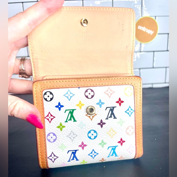 Louis Vuitton x Takashi Murakami Porte Monnaie Trifold Wallet -Multicolore White - Picture 6 of 9
